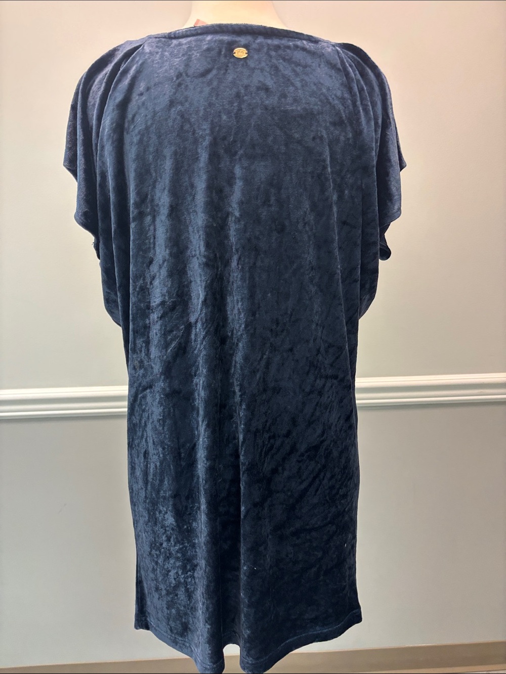 Juicy Couture Navy Blue Velvet Square Neck Mini Dress - Picture 5 of 8